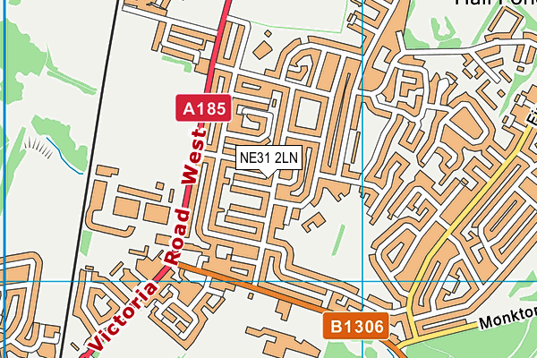 NE31 2LN map - OS VectorMap District (Ordnance Survey)