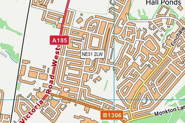 NE31 2LW map - OS VectorMap District (Ordnance Survey)