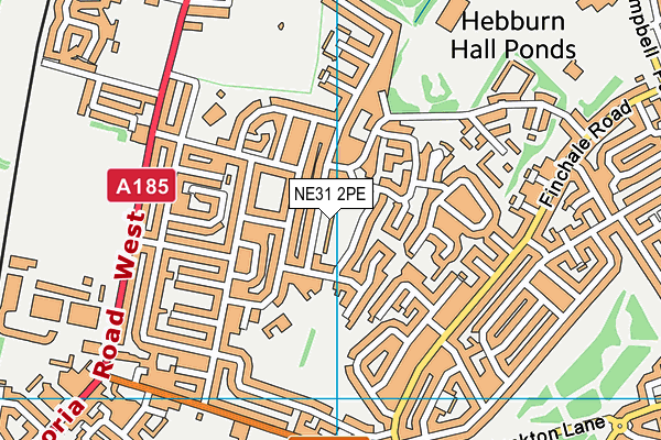 NE31 2PE map - OS VectorMap District (Ordnance Survey)
