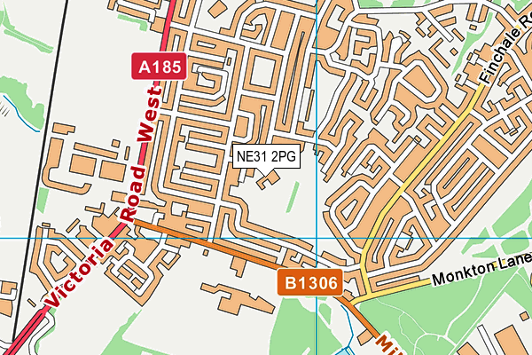 NE31 2PG map - OS VectorMap District (Ordnance Survey)