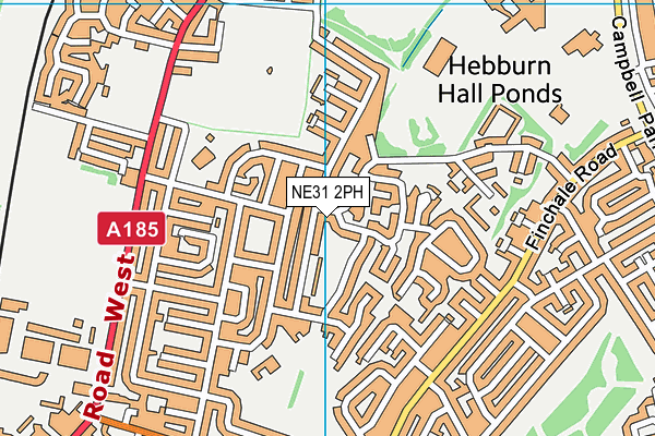 NE31 2PH map - OS VectorMap District (Ordnance Survey)