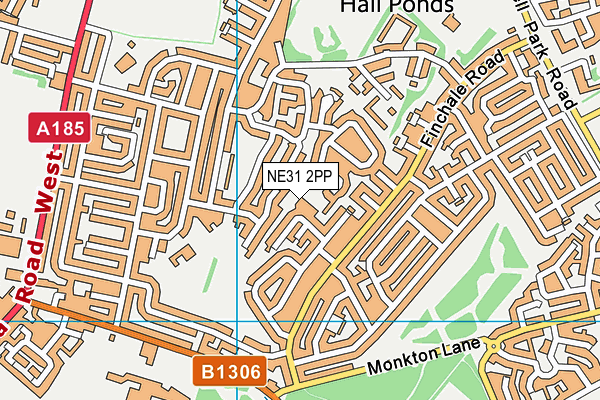 NE31 2PP map - OS VectorMap District (Ordnance Survey)