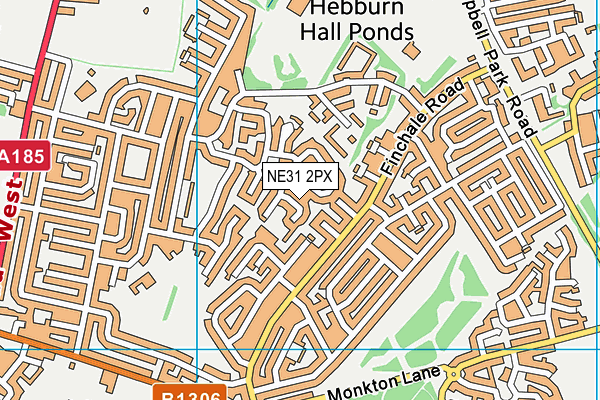 NE31 2PX map - OS VectorMap District (Ordnance Survey)
