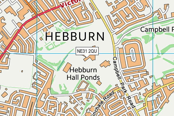 Hebburn Comprehensive School map (NE31 2QU) - OS VectorMap District (Ordnance Survey)