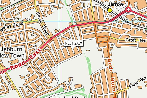 NE31 2XW map - OS VectorMap District (Ordnance Survey)