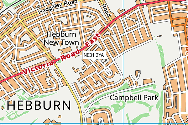 NE31 2YA map - OS VectorMap District (Ordnance Survey)