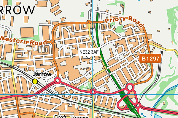 NE32 3AF map - OS VectorMap District (Ordnance Survey)