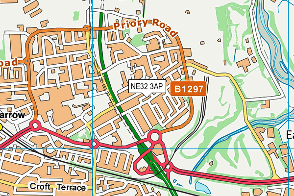 NE32 3AP map - OS VectorMap District (Ordnance Survey)