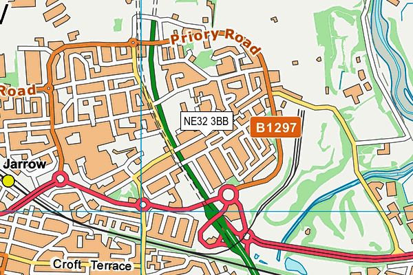 NE32 3BB map - OS VectorMap District (Ordnance Survey)