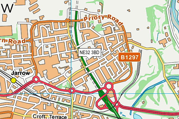 NE32 3BD map - OS VectorMap District (Ordnance Survey)