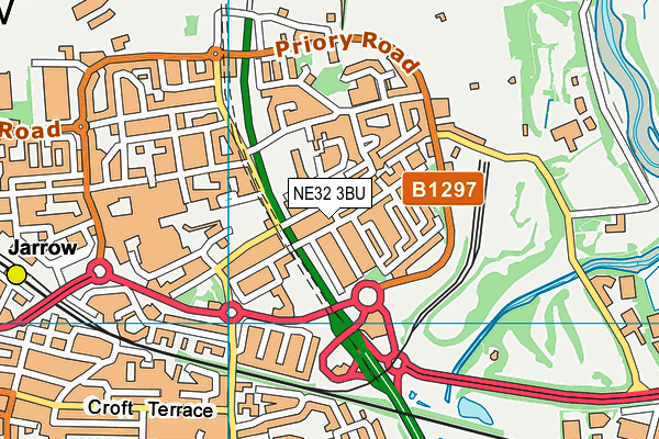 NE32 3BU map - OS VectorMap District (Ordnance Survey)