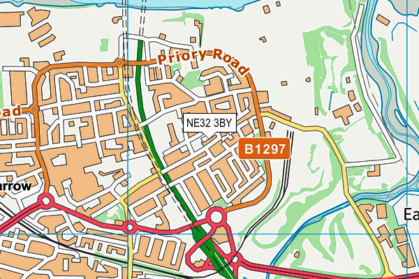 NE32 3BY map - OS VectorMap District (Ordnance Survey)