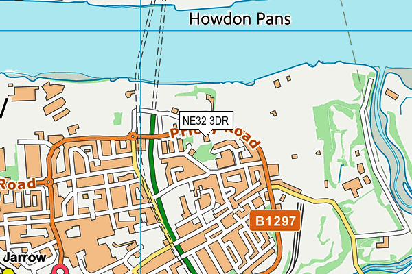 NE32 3DR map - OS VectorMap District (Ordnance Survey)