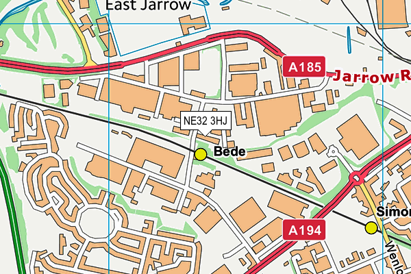 NE32 3HJ map - OS VectorMap District (Ordnance Survey)