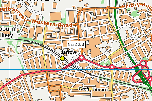 NE32 3JS map - OS VectorMap District (Ordnance Survey)