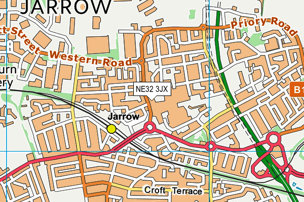 38 Fitness Jarrow map (NE32 3JX) - OS VectorMap District (Ordnance Survey)