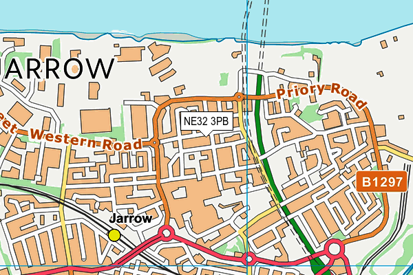 NE32 3PB map - OS VectorMap District (Ordnance Survey)