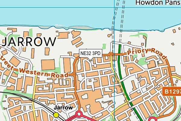 NE32 3PD map - OS VectorMap District (Ordnance Survey)