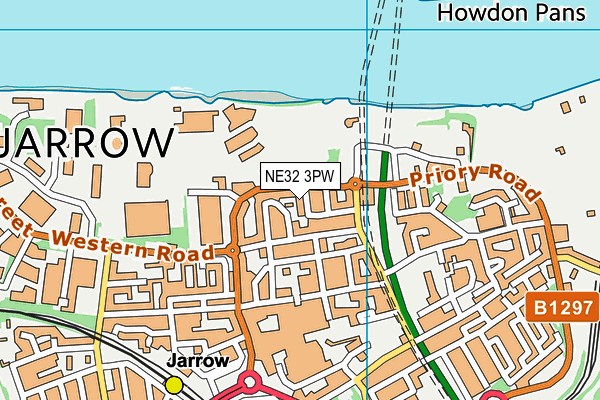 NE32 3PW map - OS VectorMap District (Ordnance Survey)