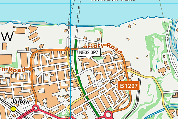 NE32 3PZ map - OS VectorMap District (Ordnance Survey)