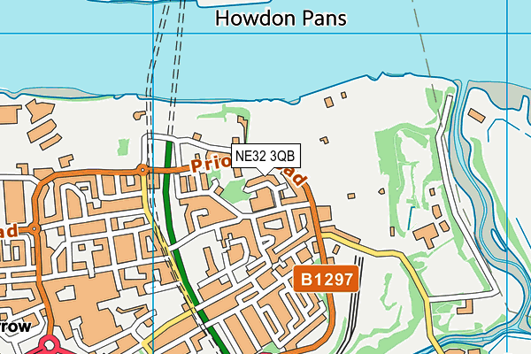 NE32 3QB map - OS VectorMap District (Ordnance Survey)