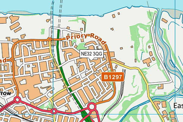 NE32 3QG map - OS VectorMap District (Ordnance Survey)