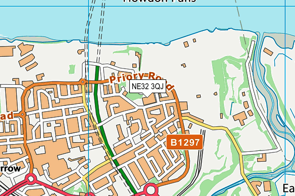 NE32 3QJ map - OS VectorMap District (Ordnance Survey)