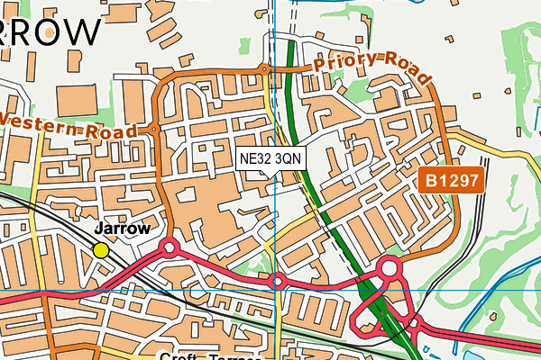 Jarrow Focus map (NE32 3QN) - OS VectorMap District (Ordnance Survey)