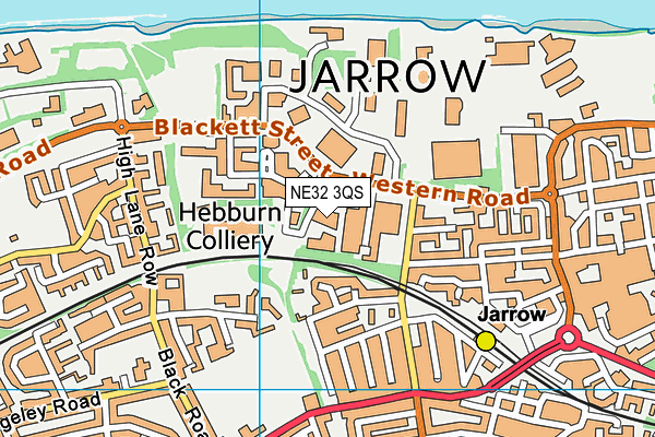 NE32 3QS map - OS VectorMap District (Ordnance Survey)