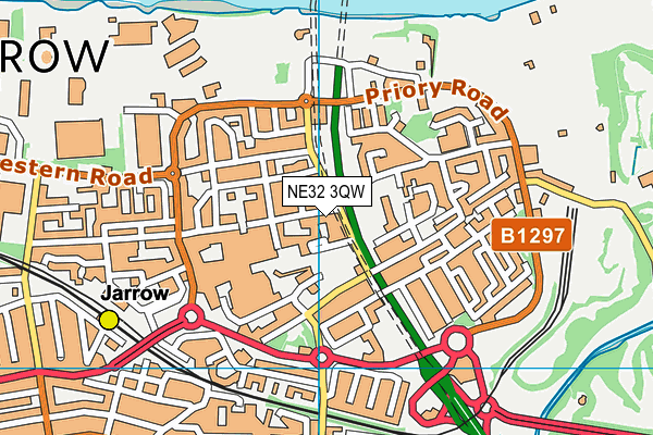 NE32 3QW map - OS VectorMap District (Ordnance Survey)