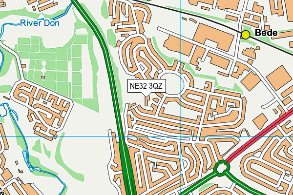 NE32 3QZ map - OS VectorMap District (Ordnance Survey)