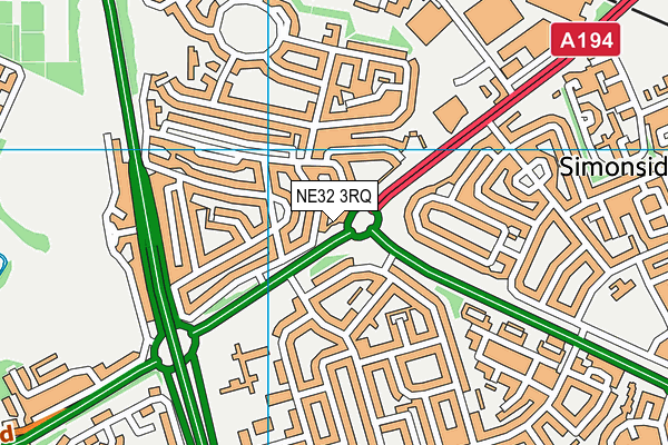 NE32 3RQ map - OS VectorMap District (Ordnance Survey)