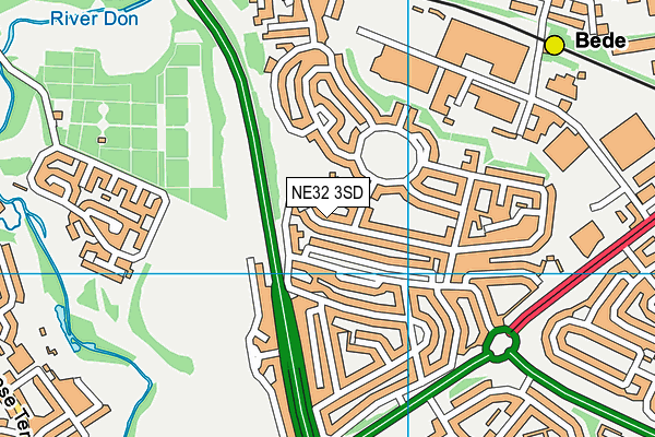 NE32 3SD map - OS VectorMap District (Ordnance Survey)
