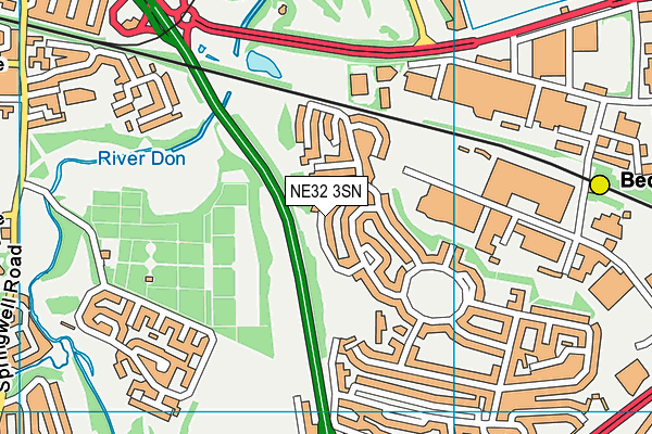 NE32 3SN map - OS VectorMap District (Ordnance Survey)