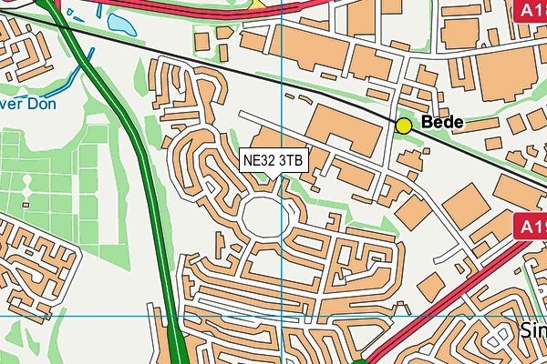 NE32 3TB map - OS VectorMap District (Ordnance Survey)