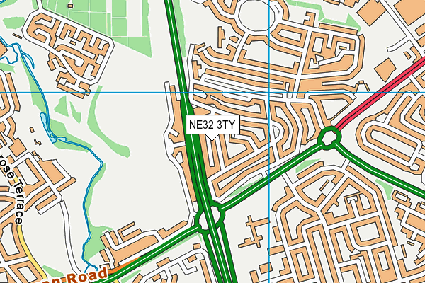 NE32 3TY map - OS VectorMap District (Ordnance Survey)