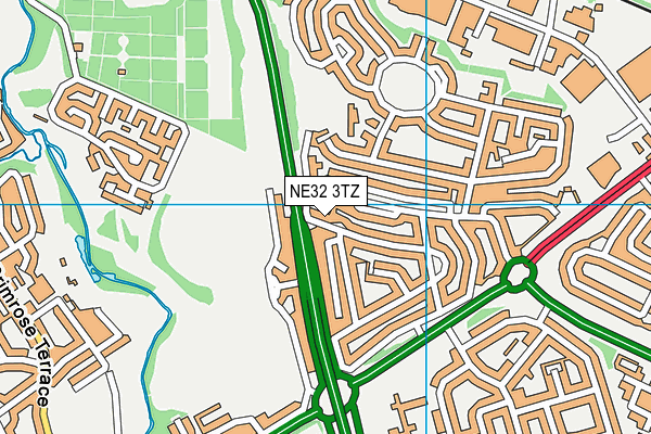NE32 3TZ map - OS VectorMap District (Ordnance Survey)