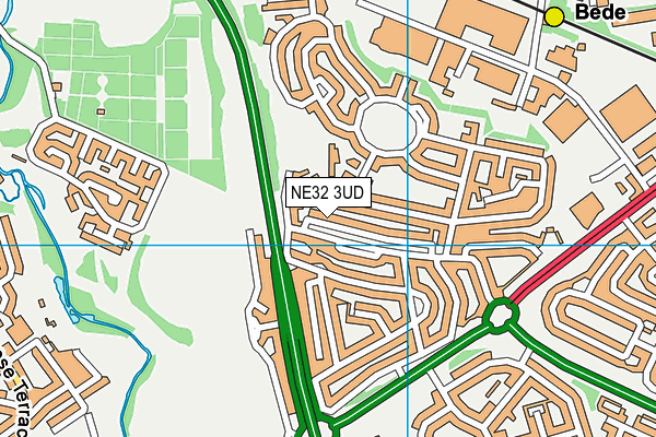 NE32 3UD map - OS VectorMap District (Ordnance Survey)