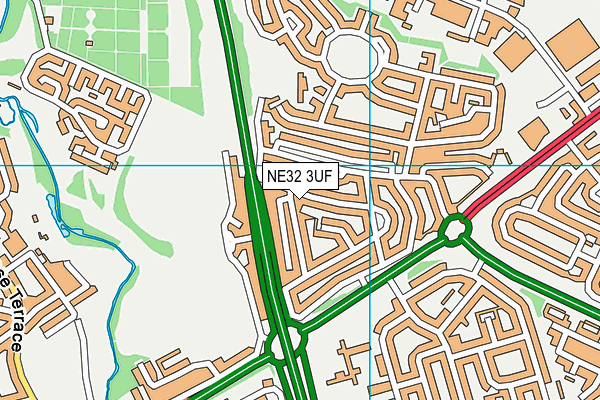 NE32 3UF map - OS VectorMap District (Ordnance Survey)