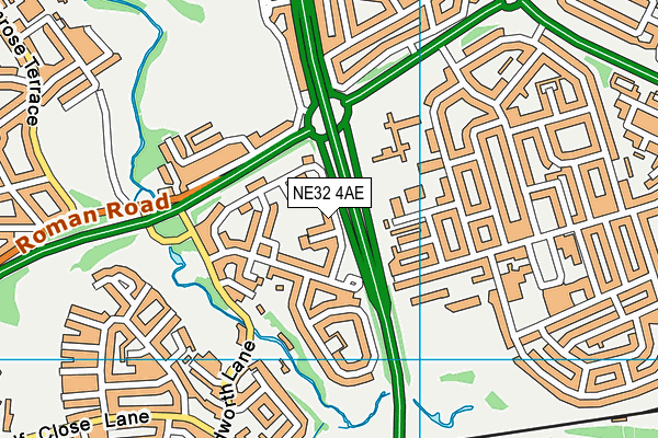 NE32 4AE map - OS VectorMap District (Ordnance Survey)