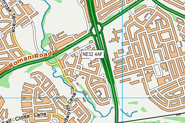 NE32 4AF map - OS VectorMap District (Ordnance Survey)