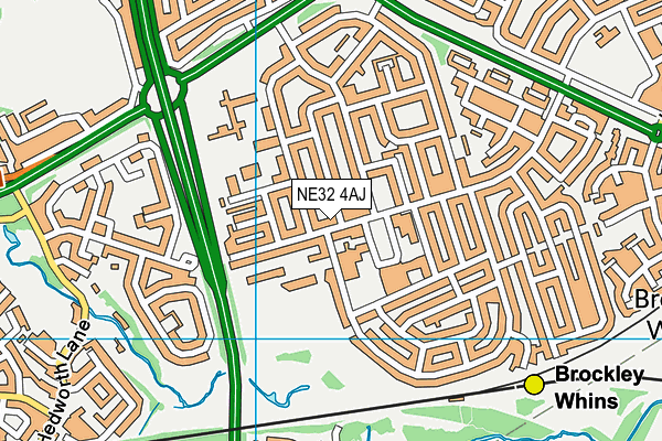 NE32 4AJ map - OS VectorMap District (Ordnance Survey)