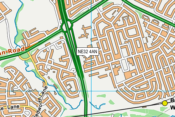 NE32 4AN map - OS VectorMap District (Ordnance Survey)