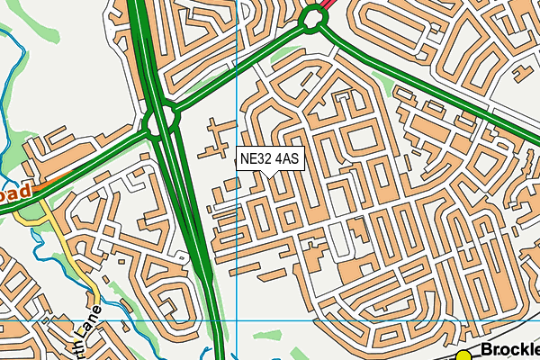 NE32 4AS map - OS VectorMap District (Ordnance Survey)