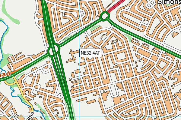 NE32 4AT map - OS VectorMap District (Ordnance Survey)