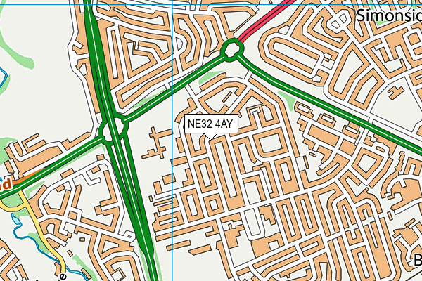 NE32 4AY map - OS VectorMap District (Ordnance Survey)