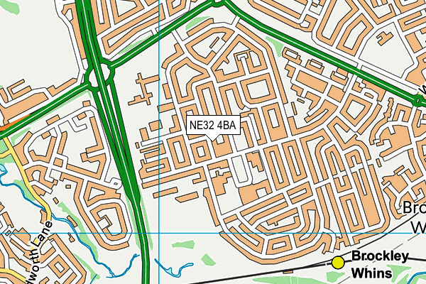 NE32 4BA map - OS VectorMap District (Ordnance Survey)