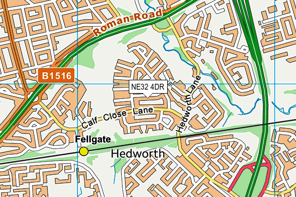 NE32 4DR map - OS VectorMap District (Ordnance Survey)