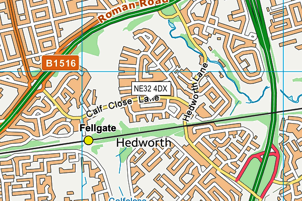 NE32 4DX map - OS VectorMap District (Ordnance Survey)