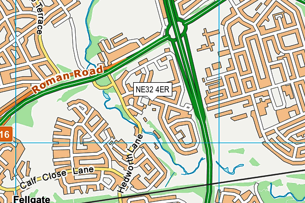 NE32 4ER map - OS VectorMap District (Ordnance Survey)